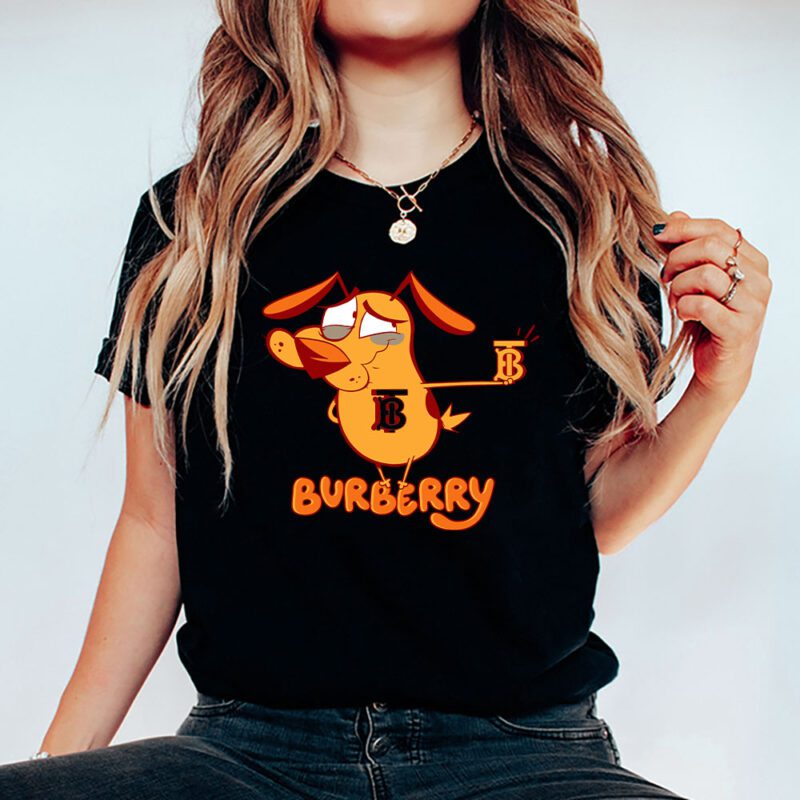 Courage The Cowardly Dog Burberry Unisex T Shirt Cotton Tee TAT7007 5
