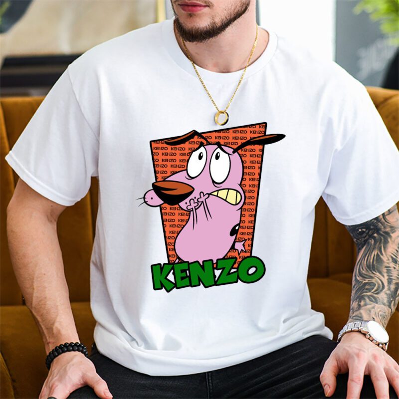 Courage The Cowardly Dog Kenzo Unisex T Shirt Cotton Tee TAT7016 2