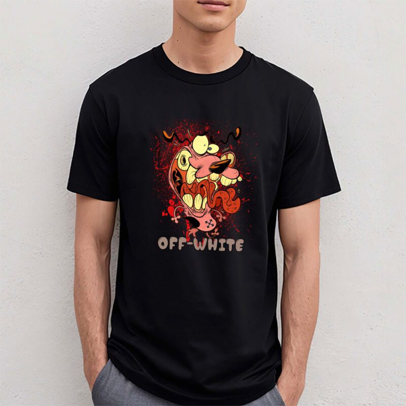 Courage The Cowardly Dog Offwhite Unisex T Shirt Cotton Tee TAT7018 4