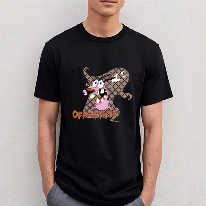 Courage The Cowardly Dog Offwhite Unisex T Shirt Cotton Tee TAT7019 4