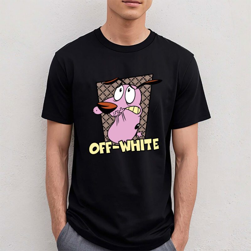 Courage The Cowardly Dog Offwhite Unisex T Shirt Cotton Tee TAT7020 4