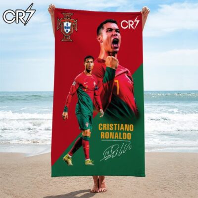 Cristiano Ronaldo x Portugal National Football Team Rectangle Beach Towel WBT1044 1