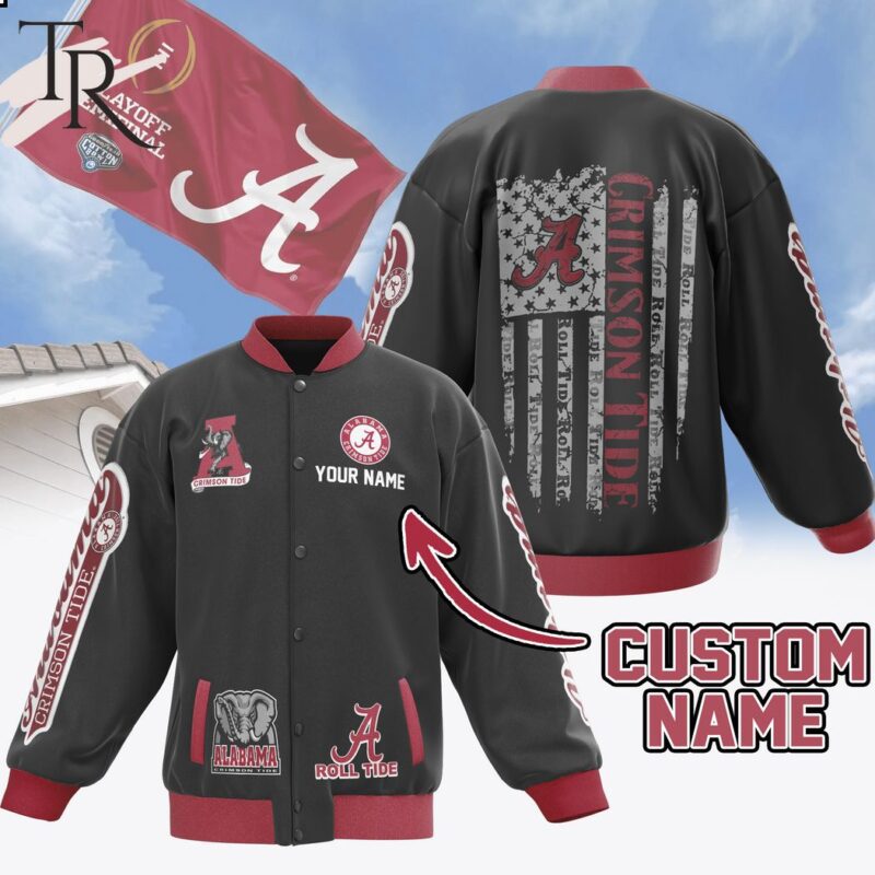 Custom Name Alabama Crimson Tide Playoff Semifinal Goodyear Cotton Bowl 2024 Baseball Jacket TBJ1038