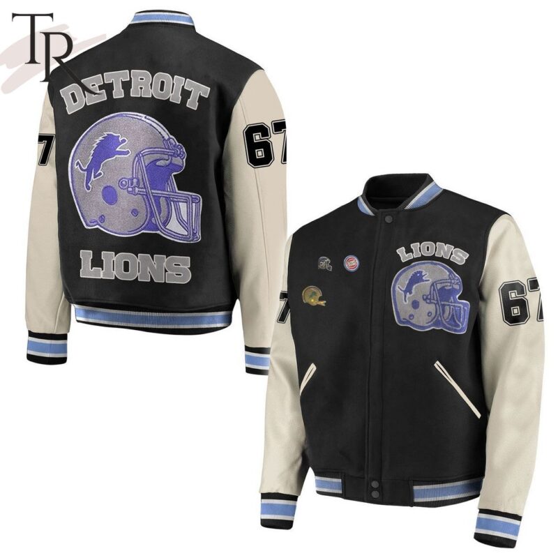 Detroit Lions 67 Baseball Jacket TBJ1045