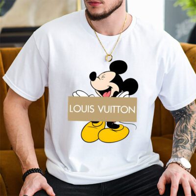 Disney Mickey Louis Vuitton Unisex T Shirt Cotton Tee TAT14300 2