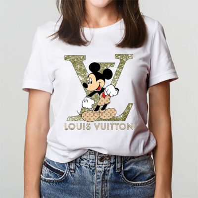 Disney Mickey Louis Vuitton Unisex T Shirt Cotton Tee TAT9809 3