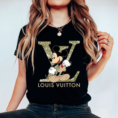 Disney Mickey Louis Vuitton Unisex T Shirt Cotton Tee TAT9809 5
