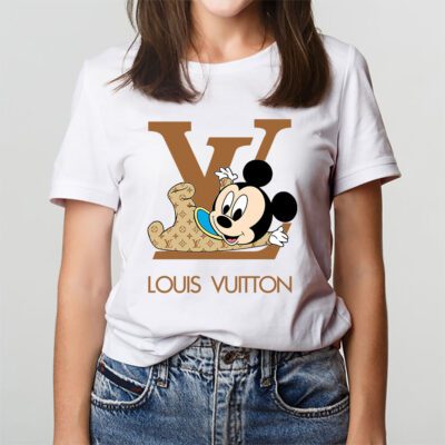 Disney Mickey Louis Vuitton Unisex T Shirt Cotton Tee TAT9813 3