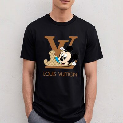 Disney Mickey Louis Vuitton Unisex T Shirt Cotton Tee TAT9813 4