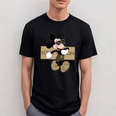 Disney Mickey Mouse Louis Vuitton Unisex T Shirt Cotton Tee TAT14307 4