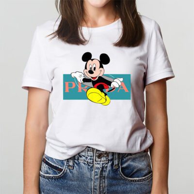 Disney Mickey Mouse Prada Unisex T Shirt Cotton Tee TAT14308 3