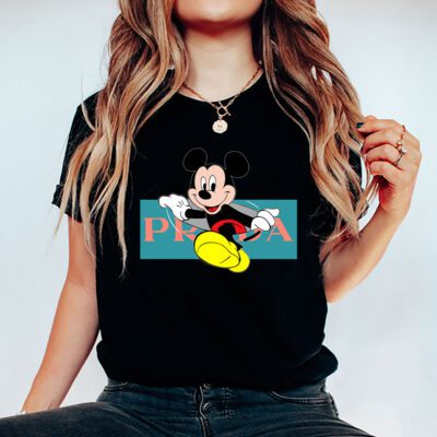 Disney Mickey Mouse Prada Unisex T Shirt Cotton Tee TAT14308 5