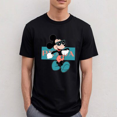 Disney Mickey Mouse Prada Unisex T Shirt Cotton Tee TAT14309 4