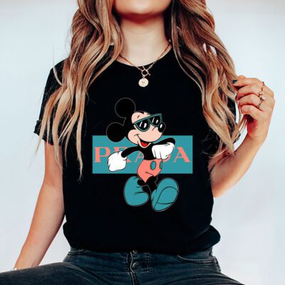 Disney Mickey Mouse Prada Unisex T Shirt Cotton Tee TAT14309 5