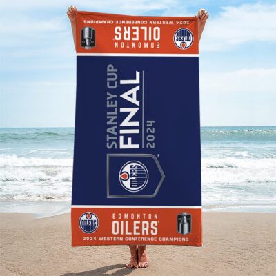 Edmonton Oilers Rectangle Beach Towel WBT1085 1