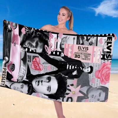 Elvis Presley Rectangle Beach Towel WBT1134 1