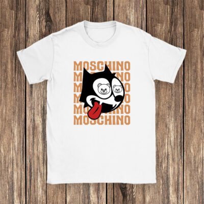 Felix The Cat Moschino Unisex T-Shirt Cotton Tee TAT7038 1 Felix The Cat Moschino Unisex T Shirt Cotton Tee TAT7038 1