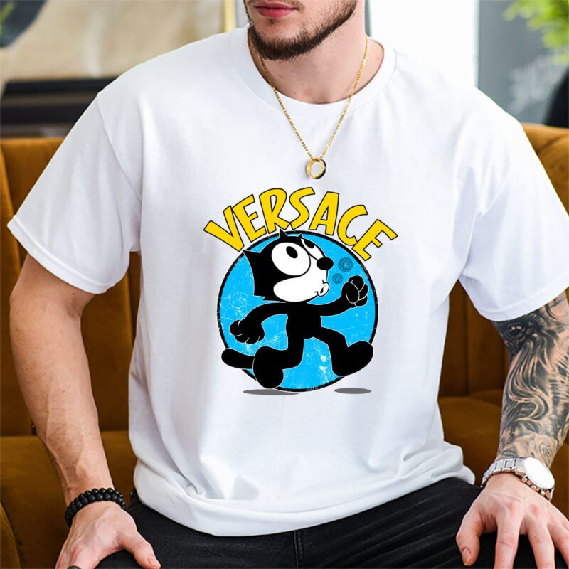 Felix The Cat Versace Unisex T Shirt Cotton Tee TAT7582 2