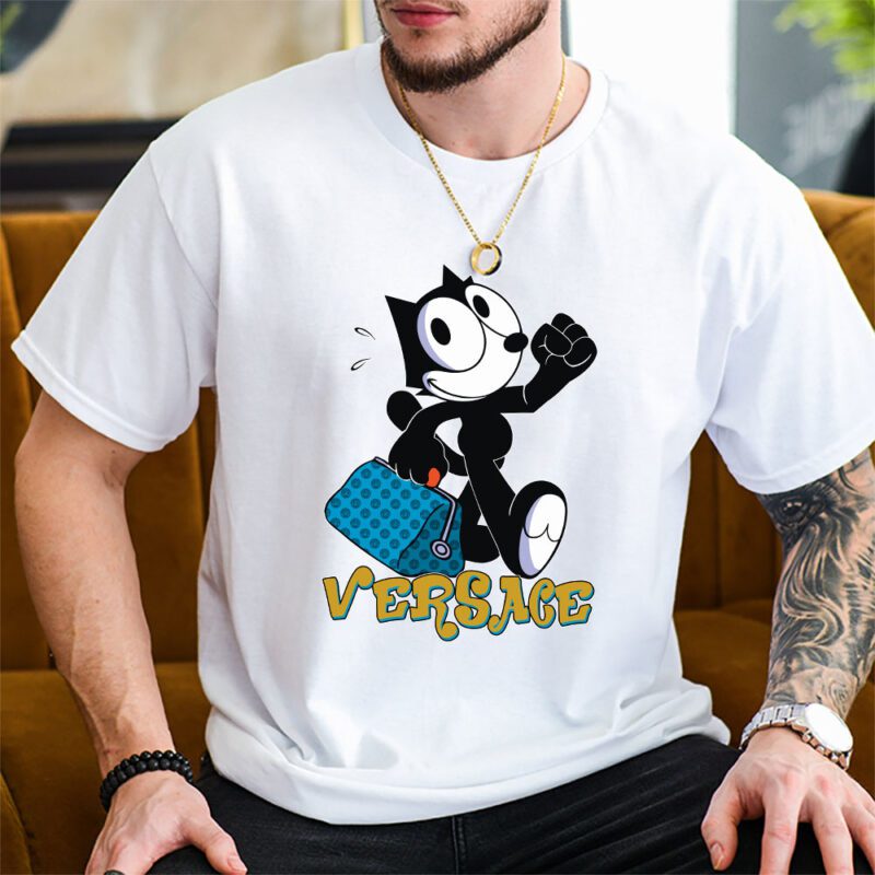 Felix The Cat Versace Unisex T Shirt Cotton Tee TAT8177 2