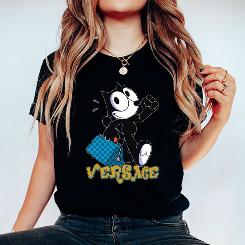 Felix The Cat Versace Unisex T Shirt Cotton Tee TAT8177 5