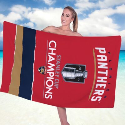Florida Panthers Rectangle Beach Towel WBT1060 1