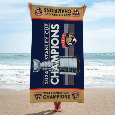 Florida Panthers Rectangle Beach Towel WBT1075 1