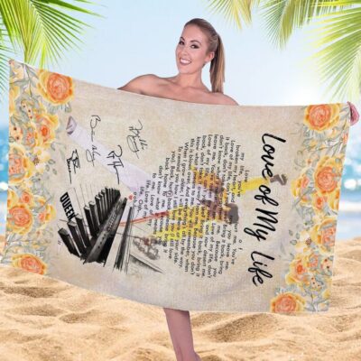 Freddie Mercury Rectangle Beach Towel WBT1158 1