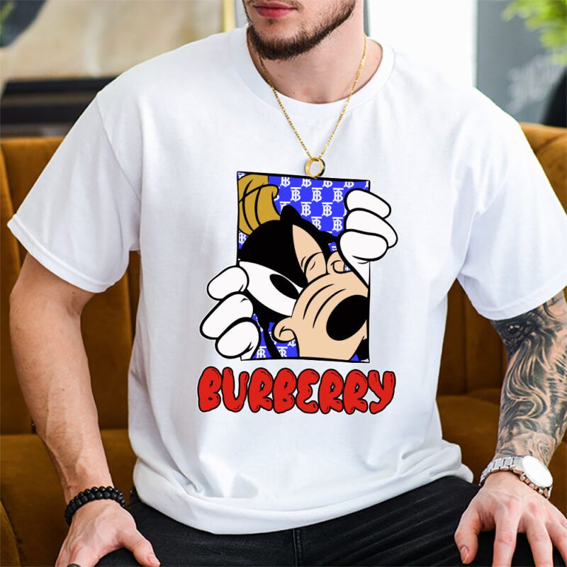 Goofy Dog Burberry Unisex T Shirt Cotton Tee TAT8179 2