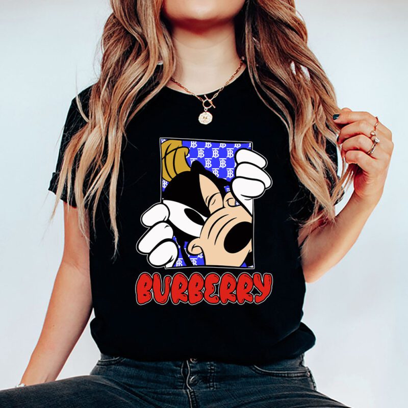 Goofy Dog Burberry Unisex T Shirt Cotton Tee TAT8179 5