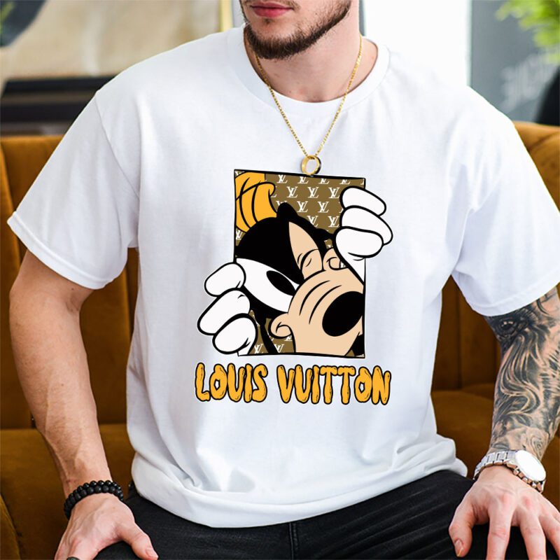 Goofy Dog Louis Vuitton Unisex T Shirt Cotton Tee TAT8185 2