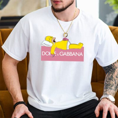 Homer Simpson Dolce Gabbana Unisex T Shirt Cotton Tee TAT14316 2