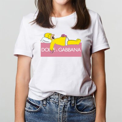 Homer Simpson Dolce Gabbana Unisex T Shirt Cotton Tee TAT14316 3