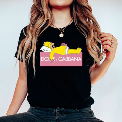 Homer Simpson Dolce Gabbana Unisex T Shirt Cotton Tee TAT14316 5