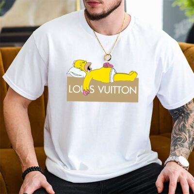 Homer Simpson Louis Vuitton Unisex T Shirt Cotton Tee TAT14318 2