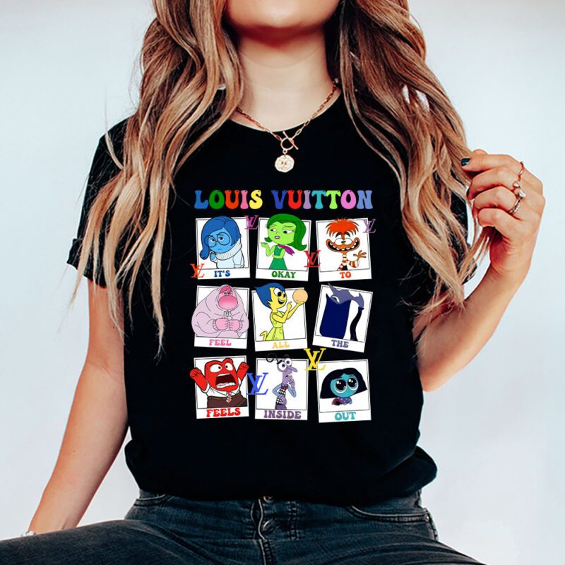 Inside Out Its Okay To Feel All The Feels Louis Vuitton Unisex T Shirt Cotton Tee TAT8192 5