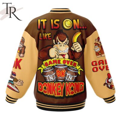 It Is On Like Game Over Donkey Kong Baseball Jacket TBJ1058 2