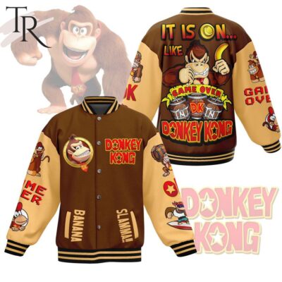 It Is On Like Game Over Donkey Kong Baseball Jacket TBJ1058