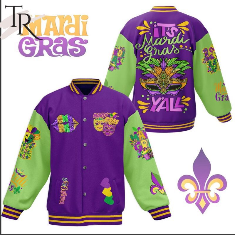 It's Mardi Gras Y'All Baseball Jacket TBJ1059