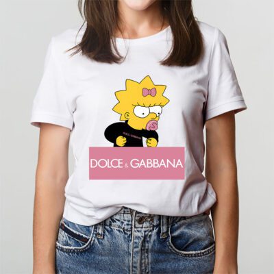 Lisa Simpson Dolce Gabbana Unisex T Shirt Cotton Tee TAT14322 3