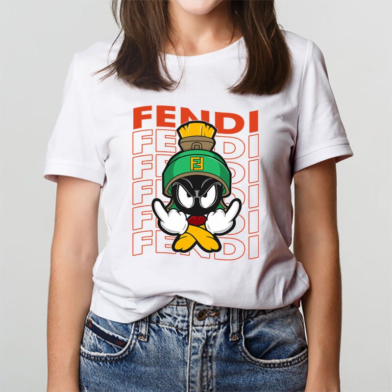 Marvin The Martian Fendi Unisex T Shirt Cotton Tee TAT8317 3