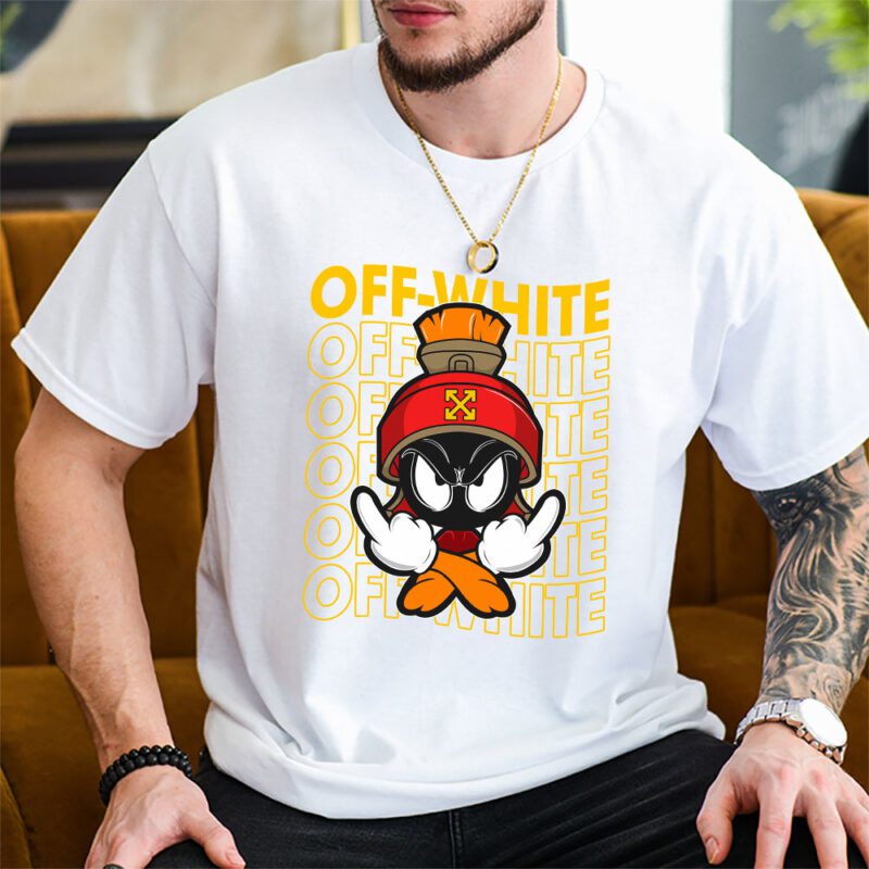 Marvin The Martian Off White Unisex T Shirt Cotton Tee TAT8321 2