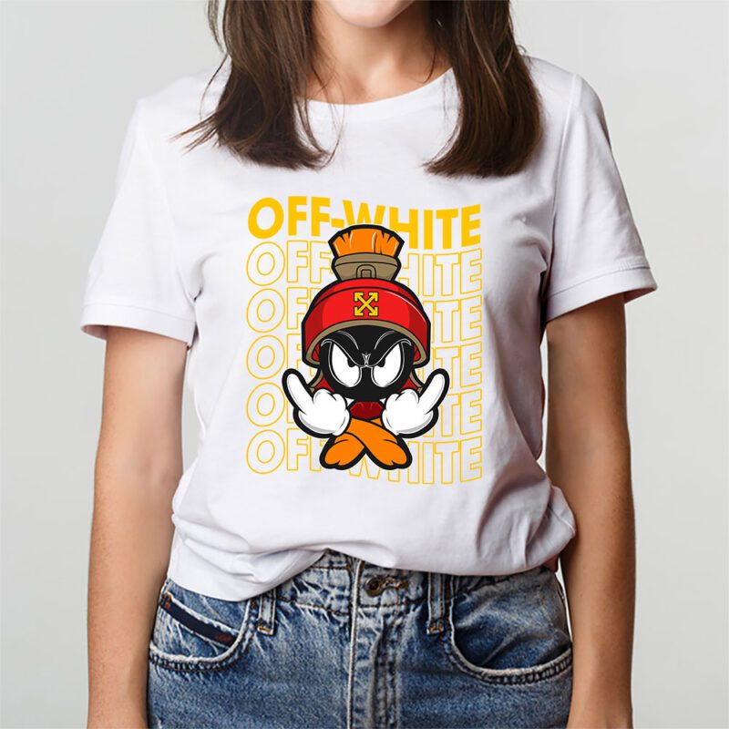 Marvin The Martian Off White Unisex T Shirt Cotton Tee TAT8321 3
