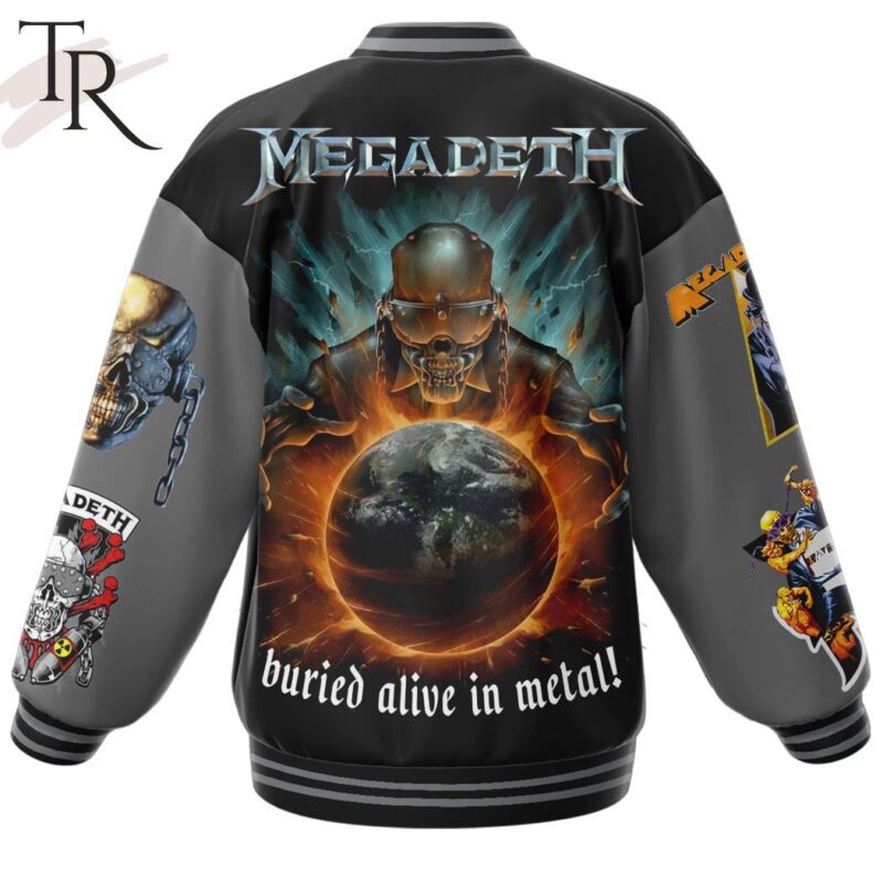 Megadeth Buried Alive In Metal Baseball Jacket TBJ1085 2
