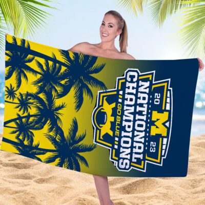 Michigan Wolverines Football Rectangle Beach Towel WBT1056 1