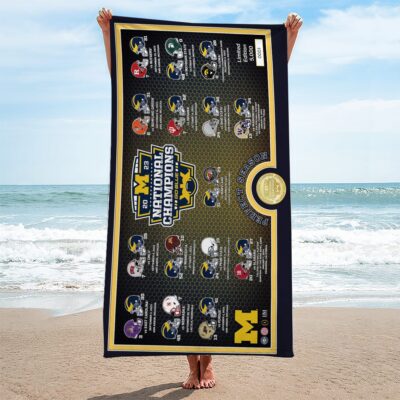 Michigan Wolverines Football Rectangle Beach Towel WBT1119 1