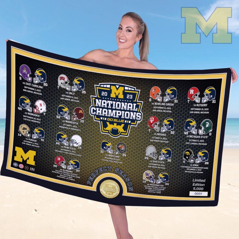 Michigan Wolverines Football Rectangle Beach Towel WBT1119