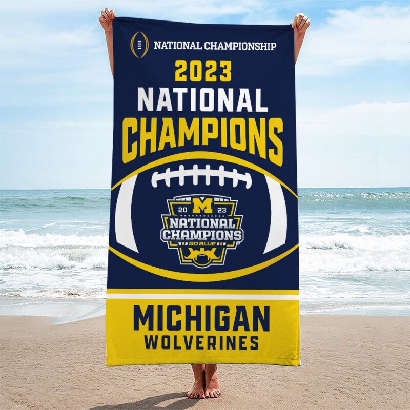 Michigan Wolverines Football Rectangle Beach Towel WBT1153