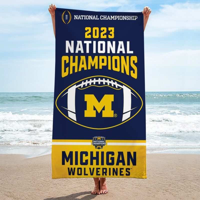 Michigan Wolverines Football Rectangle Beach Towel WBT1154