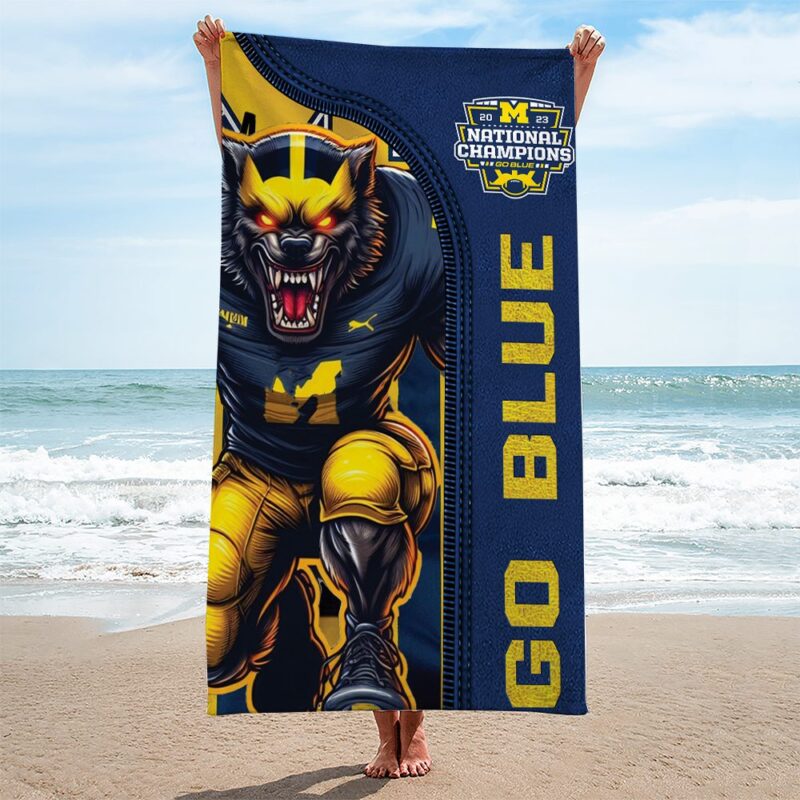 Michigan Wolverines Football Rectangle Beach Towel WBT1159