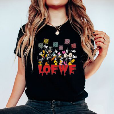 Mickey And Friends Skeleton Halloween Loewe Unisex T-Shirt Cotton Tee TAT10106 5 Mickey And Friends Skeleton Halloween Loewe Unisex T Shirt Cotton Tee TAT10106 5